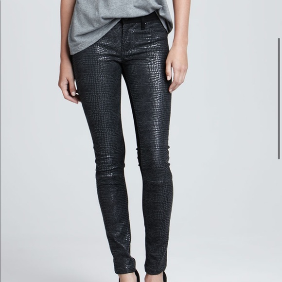 DL1961 Emma Python-Print Denim Leggings, Sz 26 - Picture 3 of 9